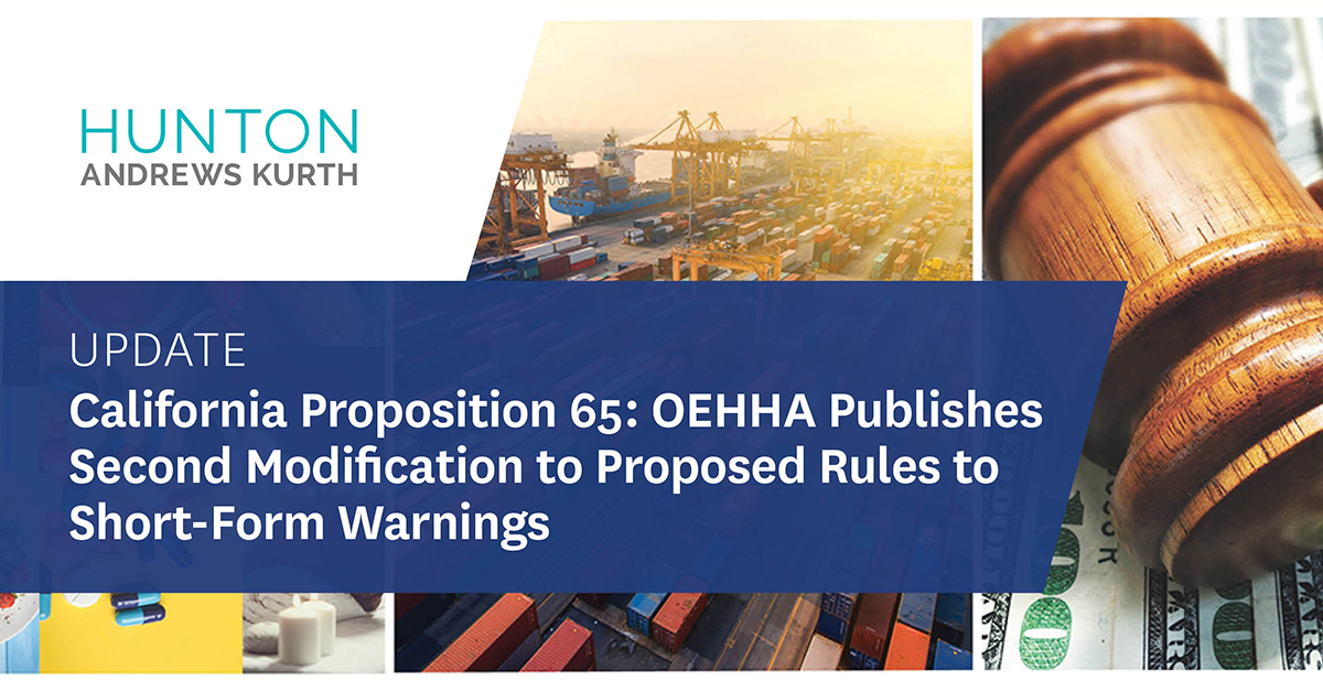 California Proposition 65: OEHHA Publishes Second Modification To ...