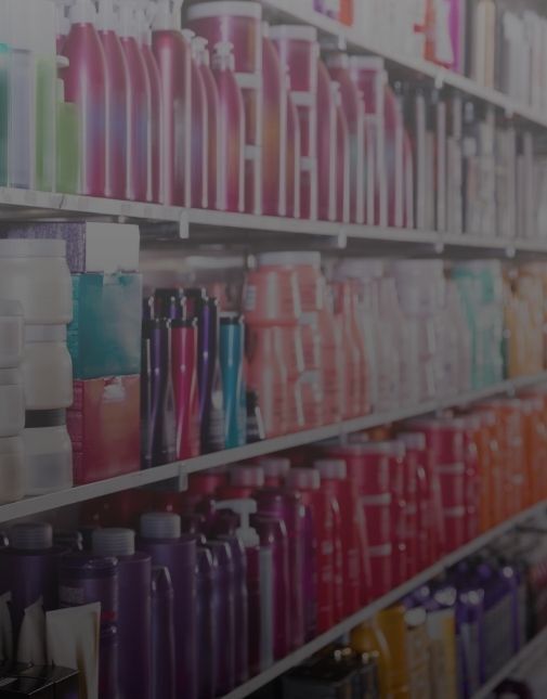 Image of a retail shelf with hair care products